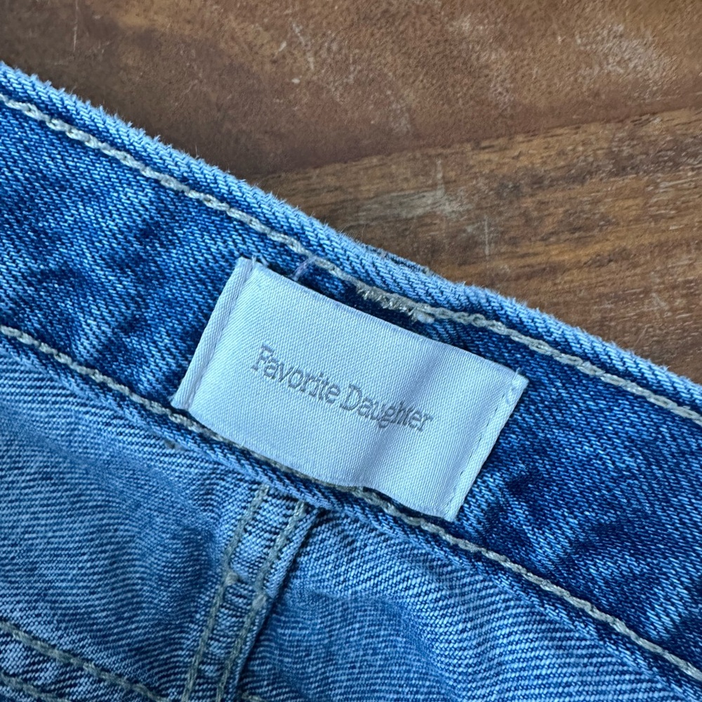 Favorite Daughter The Tommy mid rise boyfriend Blue Embroidered Jeans size 31 - Picture 4 of 12